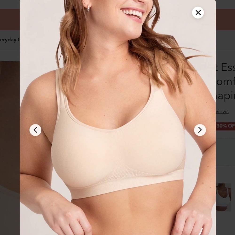 Shapermint Essentials Everyday Comfort Straps Wireless Shaping Bra 2XL Beige NWT